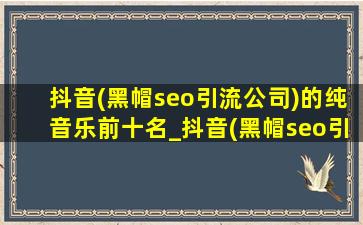 抖音(黑帽seo引流公司)的纯音乐前十名_抖音(黑帽seo引流公司)的纯音乐排行榜2020