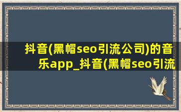 抖音(黑帽seo引流公司)的音乐app_抖音(黑帽seo引流公司)的音乐名称