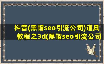 抖音(黑帽seo引流公司)道具教程之3d(黑帽seo引流公司)的制作