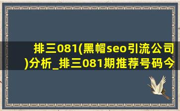 排三081(黑帽seo引流公司)分析_排三081期推荐号码今晚