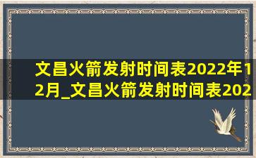 文昌火箭发射时间表2022年12月_文昌火箭发射时间表2022年10月