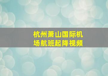 杭州萧山国际机场航班起降视频