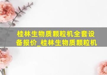 桂林生物质颗粒机全套设备报价_桂林生物质颗粒机