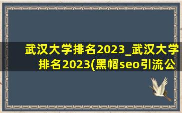 武汉大学排名2023_武汉大学排名2023(黑帽seo引流公司)排名