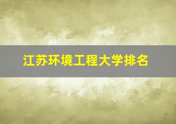 江苏环境工程大学排名