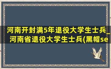 河南开封满5年退役大学生士兵_河南省退役大学生士兵(黑帽seo引流公司)解释
