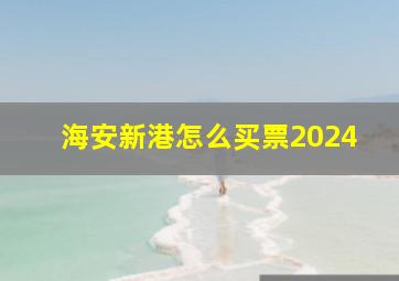 海安新港怎么买票2024