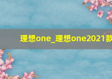 理想one_理想one2021款