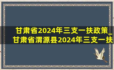 甘肃省2024年三支一扶政策_甘肃省渭源县2024年三支一扶政策