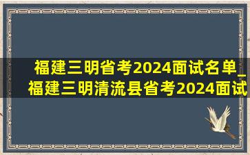 福建三明省考2024面试名单_福建三明清流县省考2024面试名单