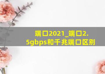 端口2021_端口2.5gbps和千兆端口区别