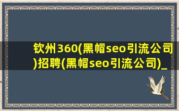 钦州360(黑帽seo引流公司)招聘(黑帽seo引流公司)_钦州360(黑帽seo引流公司)招聘信息手机版
