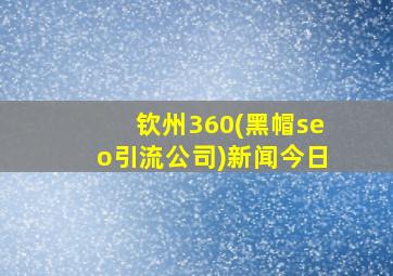 钦州360(黑帽seo引流公司)新闻今日