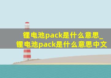锂电池pack是什么意思_锂电池pack是什么意思中文