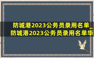 防城港2023公务员录用名单_防城港2023公务员录用名单华图