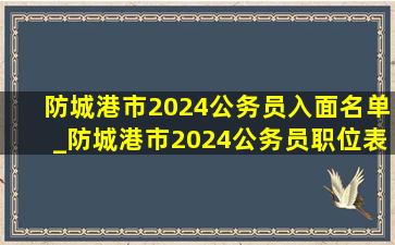 防城港市2024公务员入面名单_防城港市2024公务员职位表