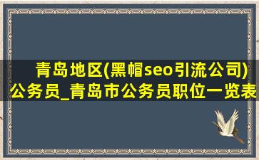 青岛地区(黑帽seo引流公司)公务员_青岛市公务员职位一览表