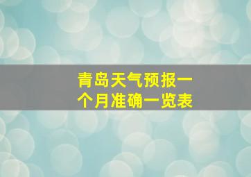 青岛天气预报一个月准确一览表