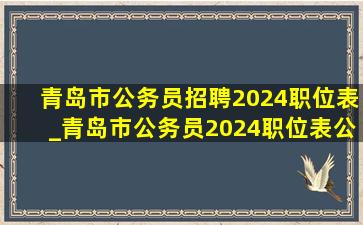 青岛市公务员招聘2024职位表_青岛市公务员2024职位表公告
