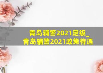 青岛辅警2021定级_青岛辅警2021政策待遇