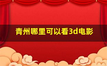 青州哪里可以看3d电影