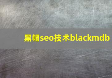 黑帽seo技术blackmdb